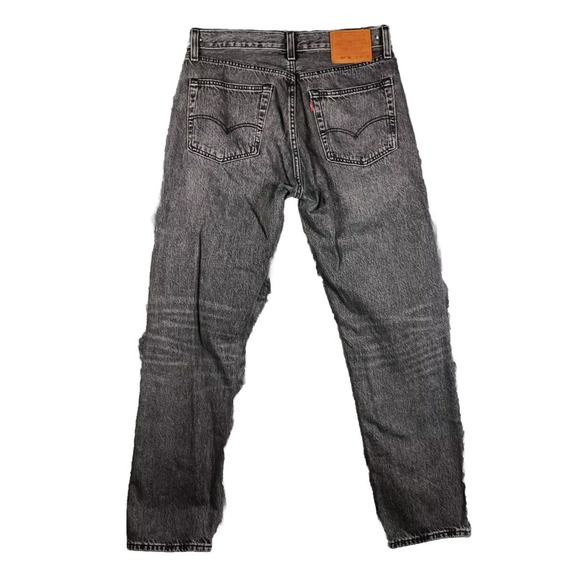 Levis 501 54 Deconstructed Jeans Men 33x32 Black Distressed Taper Button Fly - Picture 2 of 16